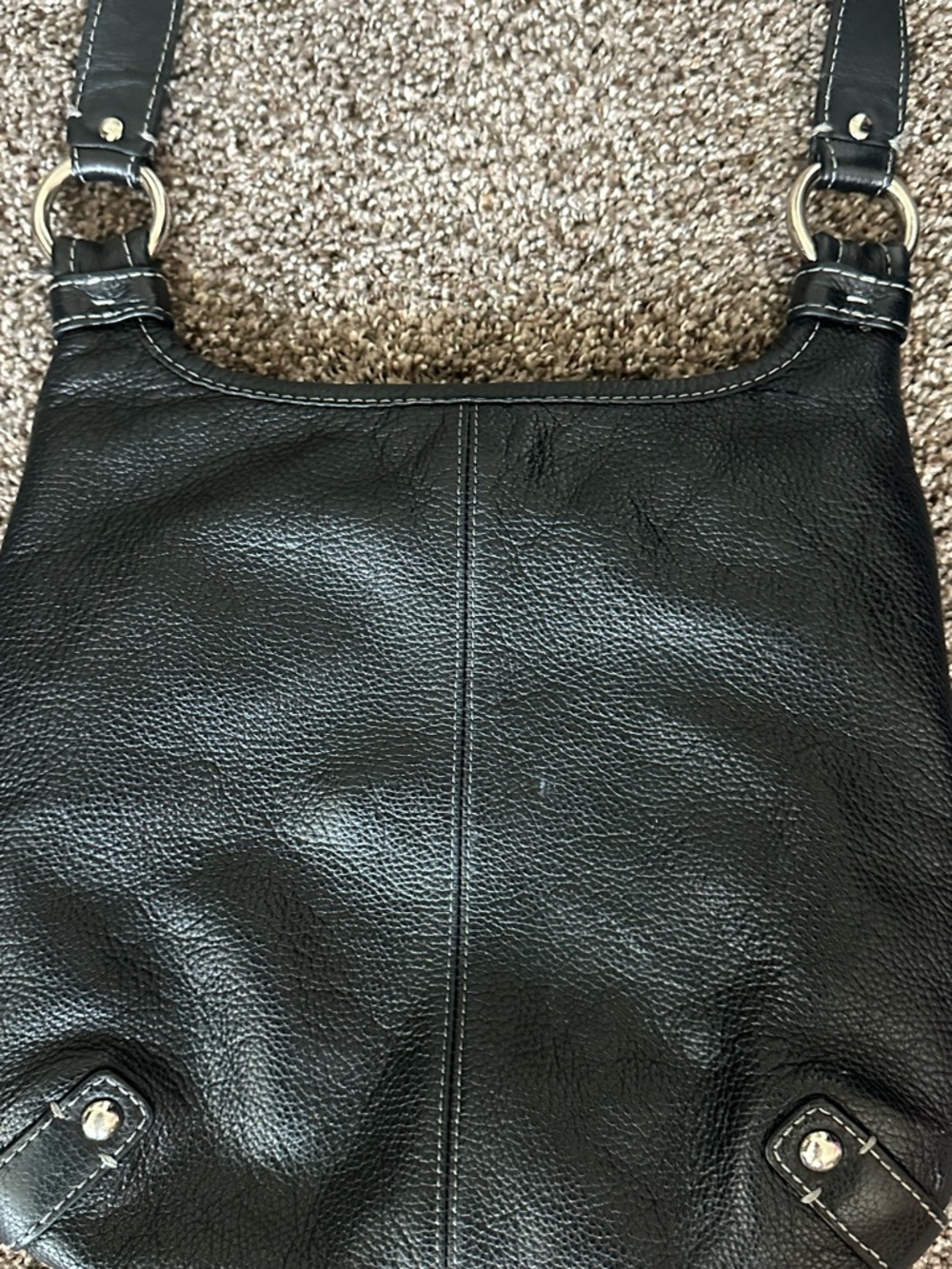 Coach Penelope Hippie Black Pebbled Leather Crossbody Bag Minimalist - Picture 4 of 11